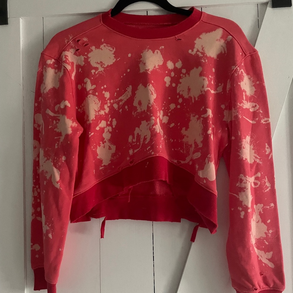 BLANK NYC TIE DYE DESTROYED CROPPED SWEATSHIRT SIZE XS!